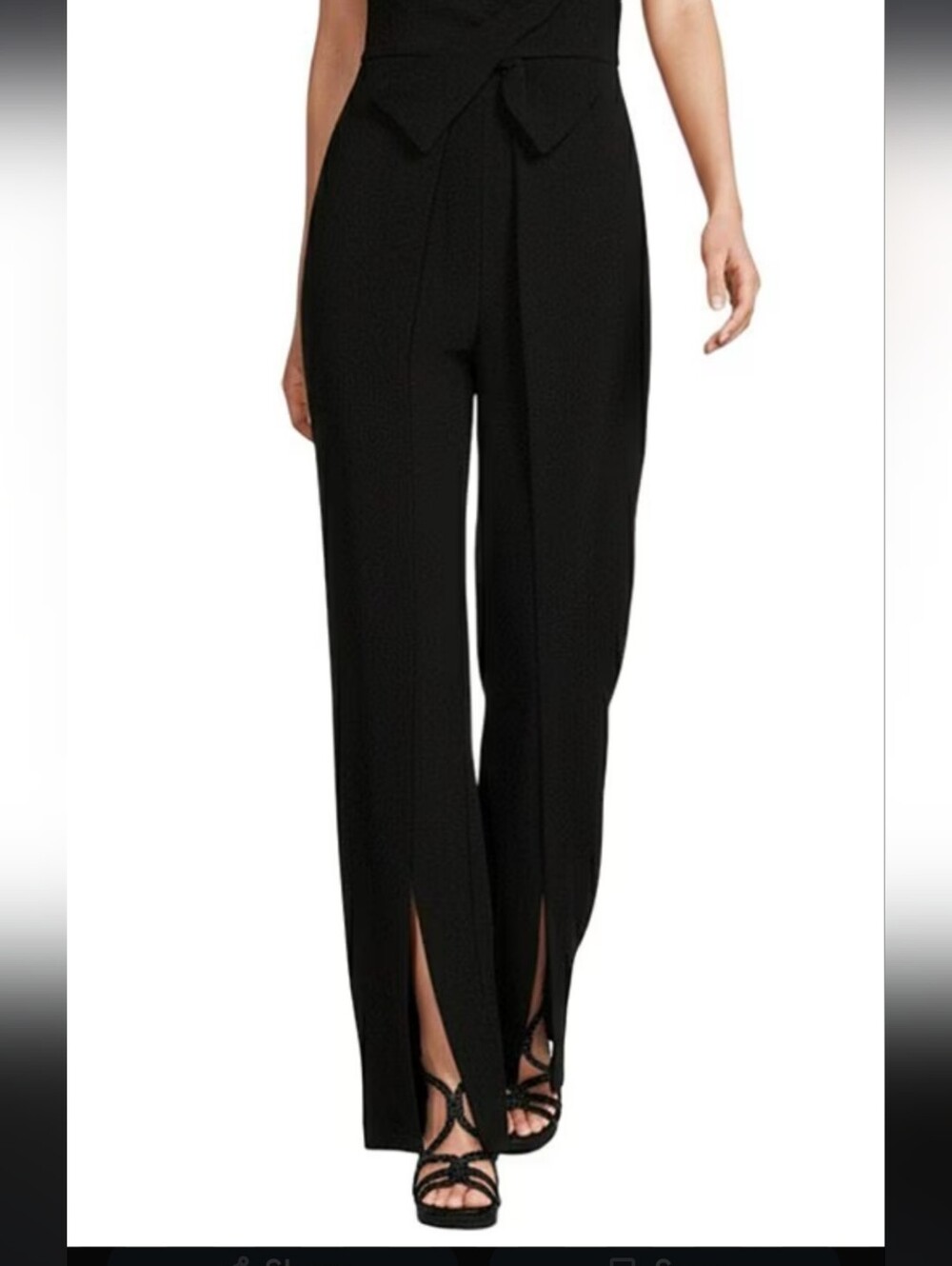 Shelby & Palmer Black Sleeveless Wide-Leg Jumpsuit with Tie Waist